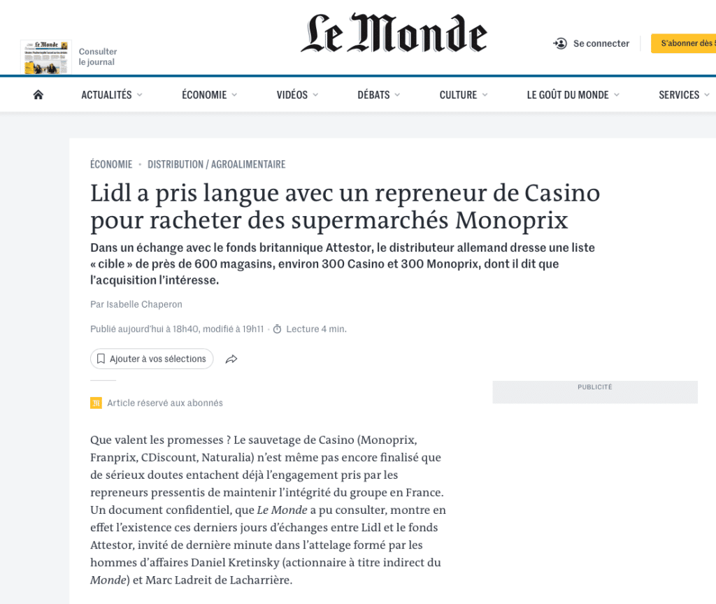 Lidl s y intéresse et tous les autres aussi Olivier Dauvers